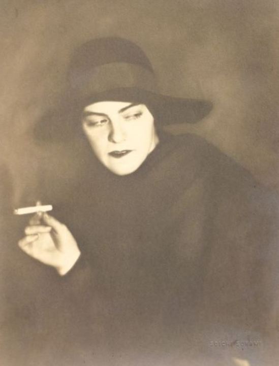 Soichi Sunami. Ethel Sager in Hat with Cigarette before 1950. Via ebay