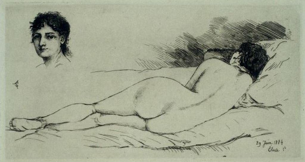 alfred-pierre-agache-femme-nue-etendue-tete-de-femme-1884