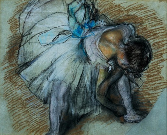 edgar-degas-dancer-adjusting-her-shoe-1885-pastel-on-paper