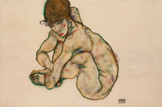 egon-schiele-crouching-nude-girl-1914