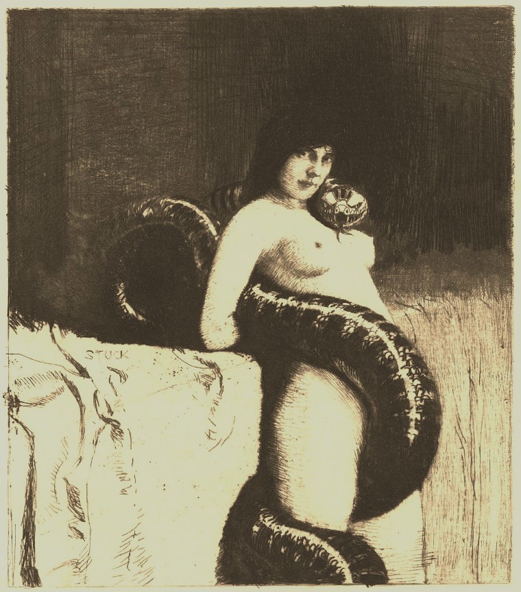 Franz von Stuck. Sensuality 1891. Etching
