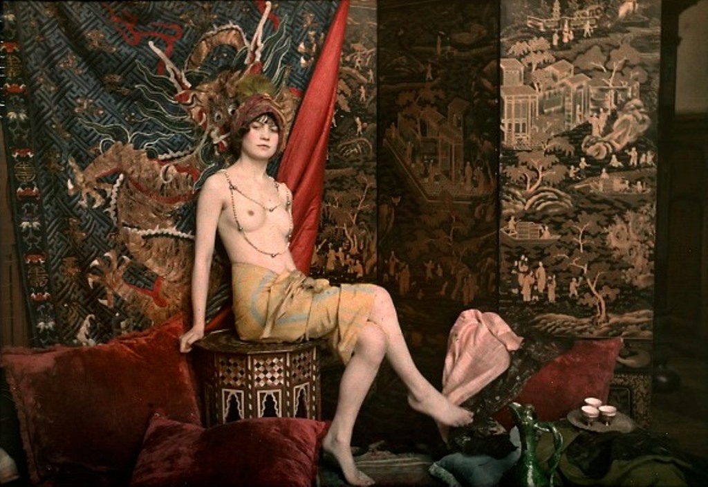 Marcel Meys. Seated nude 1913. Autochrome. Via europeanautochrome