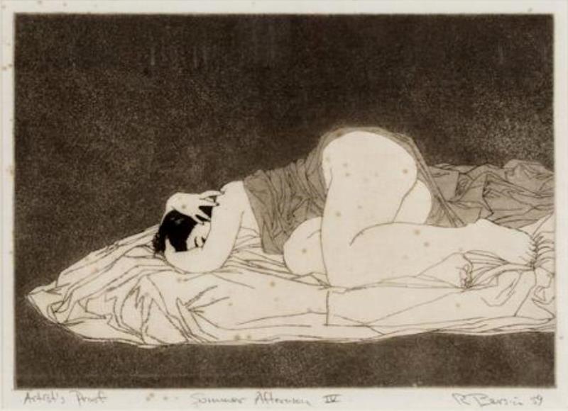 Rick Bersin. Nude female 1950-1960. Etching3