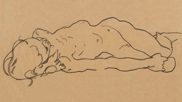 Egon Schiele. Femme nue couchée 1918
