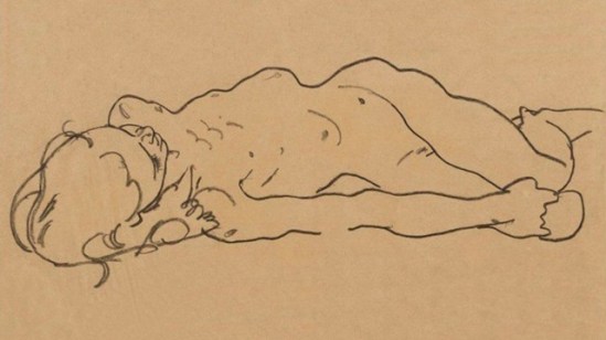 Egon Schiele. Femme nue couchée 1918